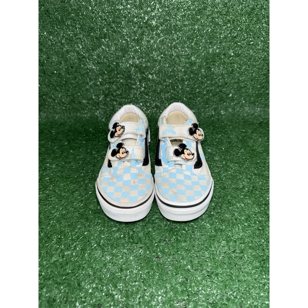 Vans Disney Classic Slip On Checkerboard Blue White Walking Shoe Toddler Size 13